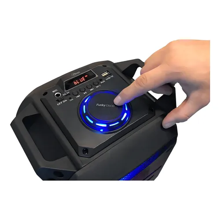 Parlante Karaoke Bluetooth Rgb Mlab Funky Disco +micrófono Color Negro Bola Disco Luces Proyector 2