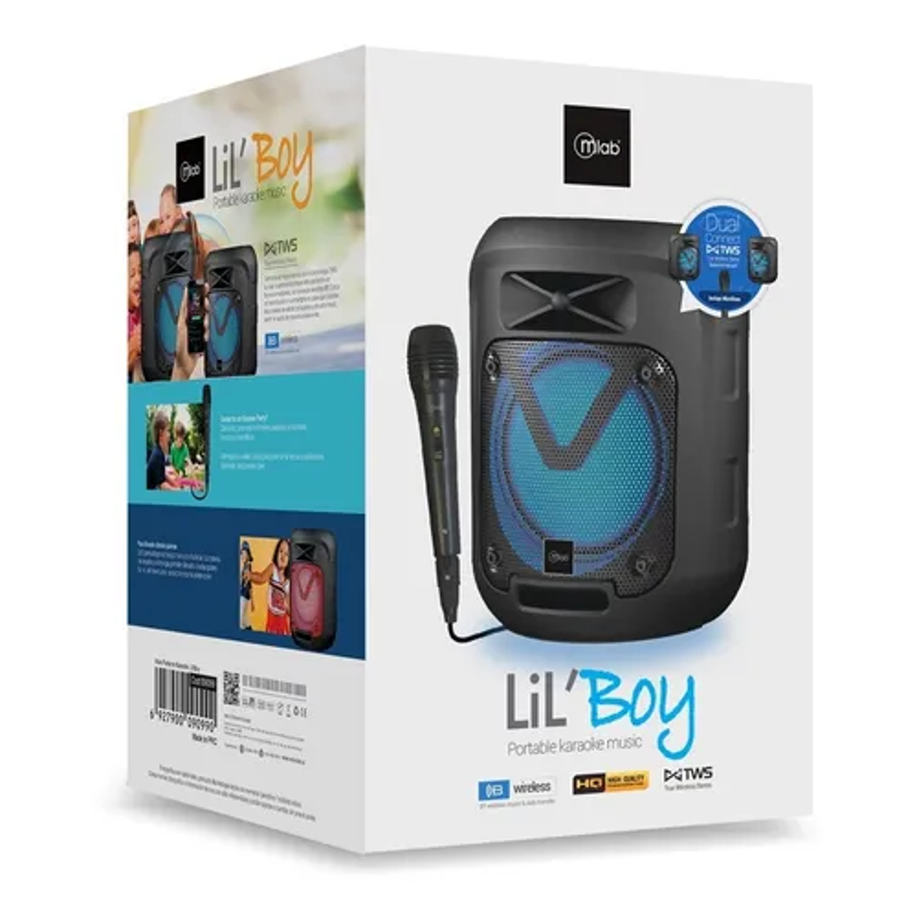 Parlante Mlab Lilboy Portable Karaoke Tws Bluetooth Negro Colores RGB 3