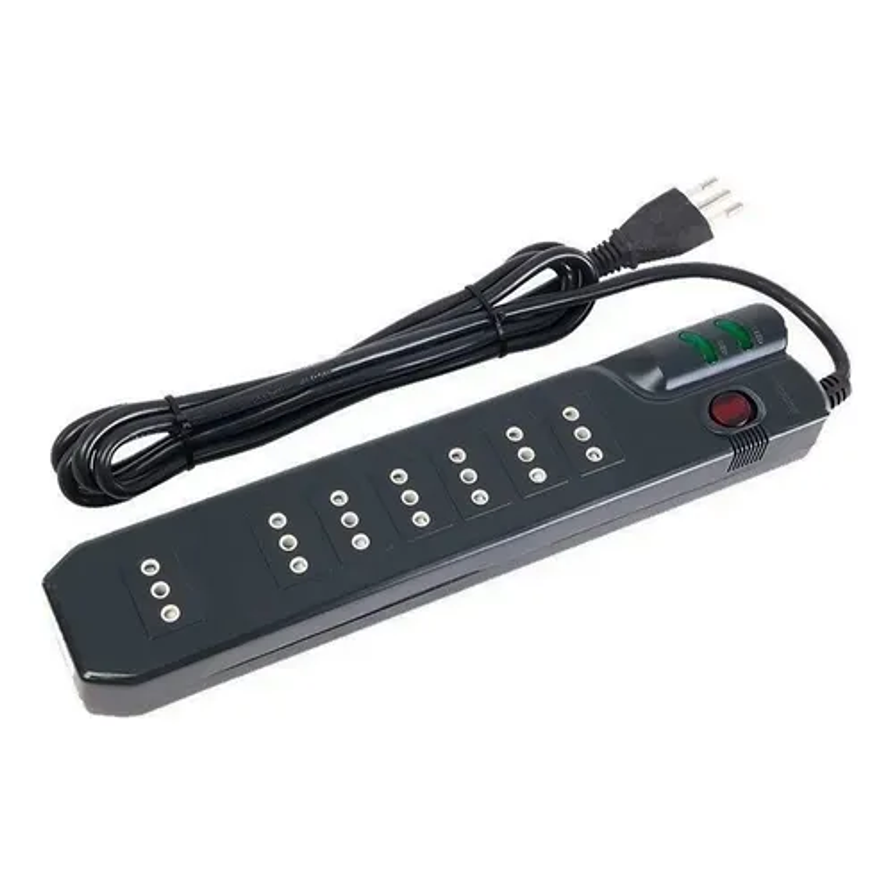 Alargador Protector De Voltaje 3 Metros Mlab 9305 Color Negro Certificado 1400w 7 Salidas 2