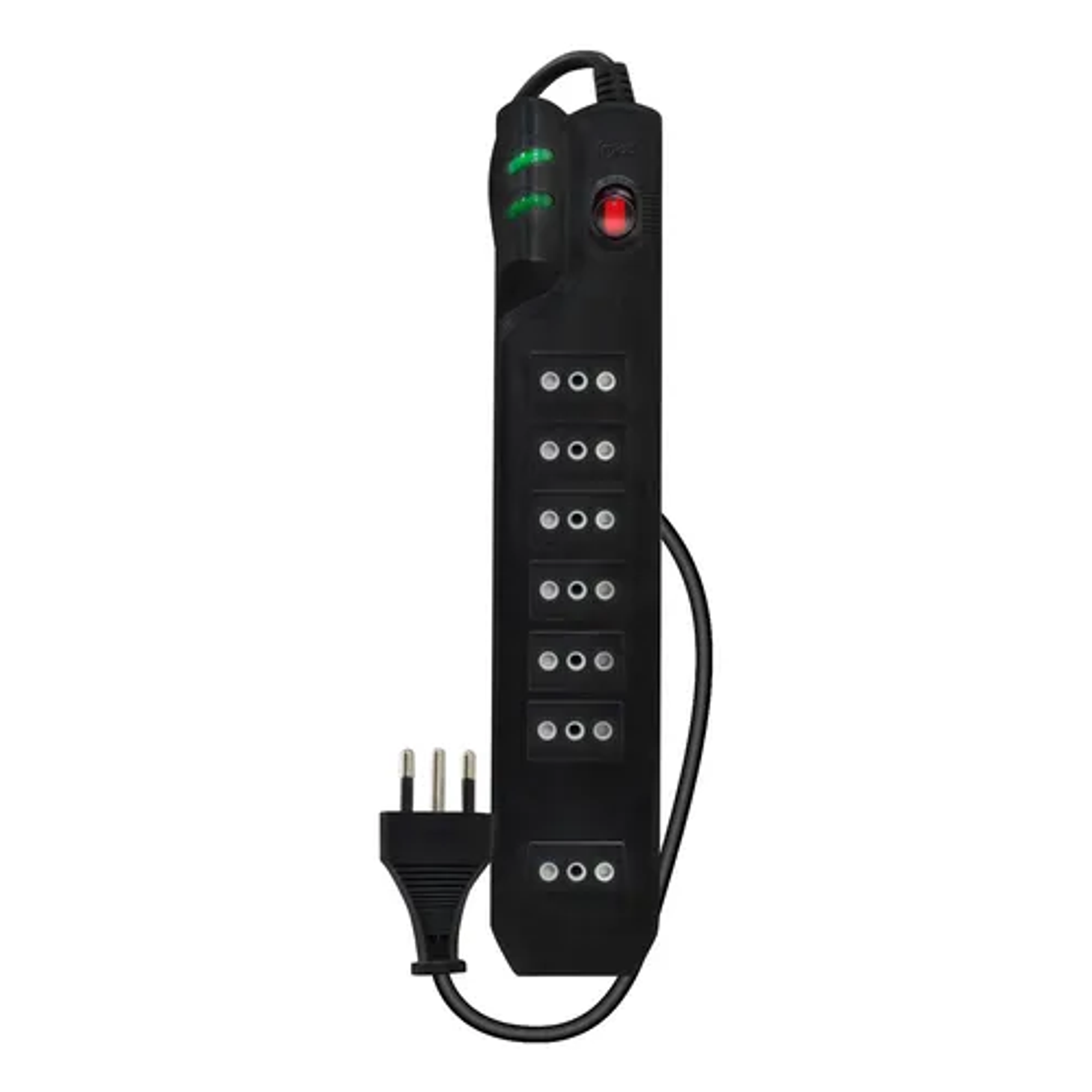 Alargador Protector De Voltaje 3 Metros Mlab 9305 Color Negro Certificado 1400w 7 Salidas 3