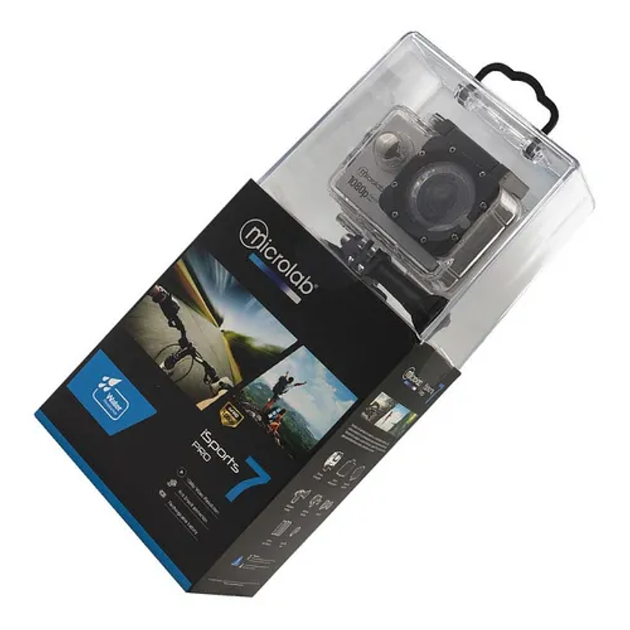 Cámara deportiva Microlab 8959 Full HD black isports Pro 7 1080 HD Anti Shock Protección Recargable Pantalla 2.0 6
