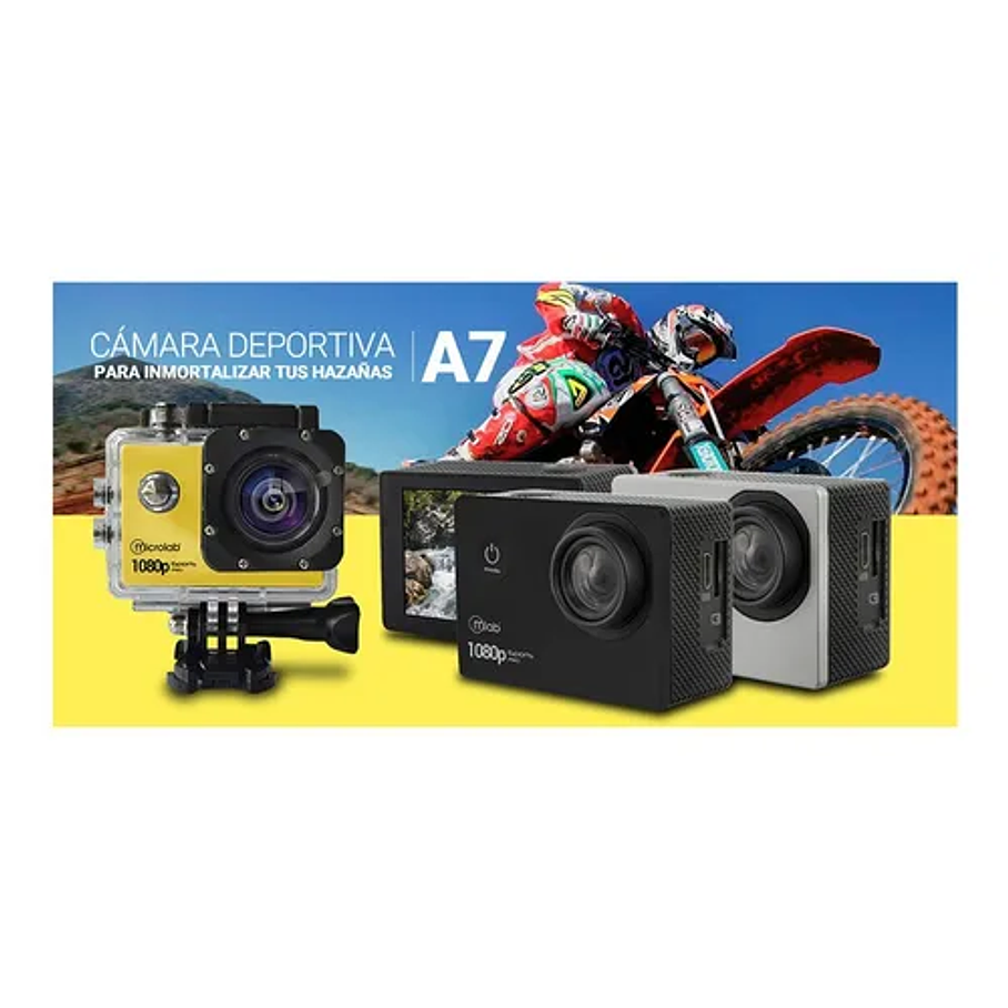 Cámara deportiva Microlab 8959 Full HD black isports Pro 7 1080 HD Anti Shock Protección Recargable Pantalla 2.0 7