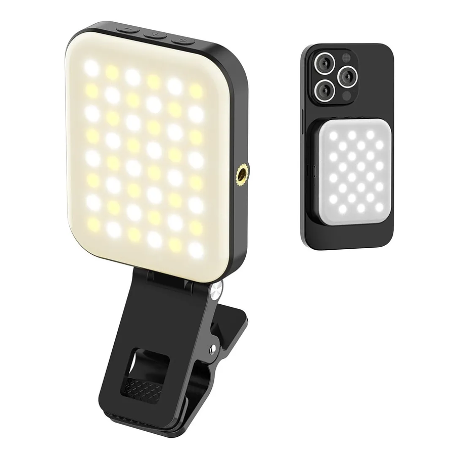 Lampara De Relleno Para Celulares Led Luz Blanca W80 Pinza Video Selfie Led Recargable Msafe Magnético Luz Blanco Relleno Para Fotografías Selfies 1