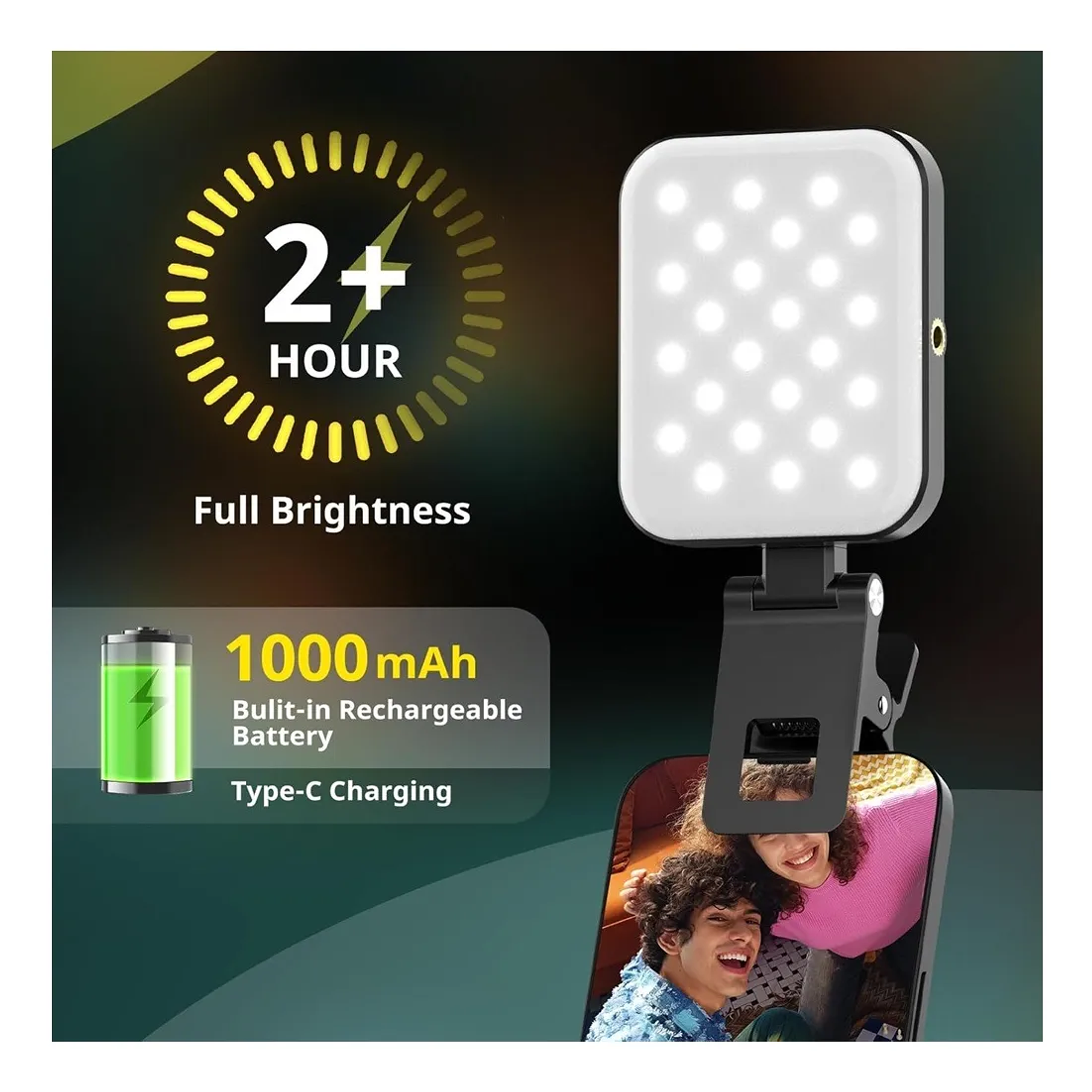 Lampara De Relleno Para Celulares Led Luz Blanca W80 Pinza Video Selfie Led Recargable Msafe Magnético Luz Blanco Relleno Para Fotografías Selfies 4