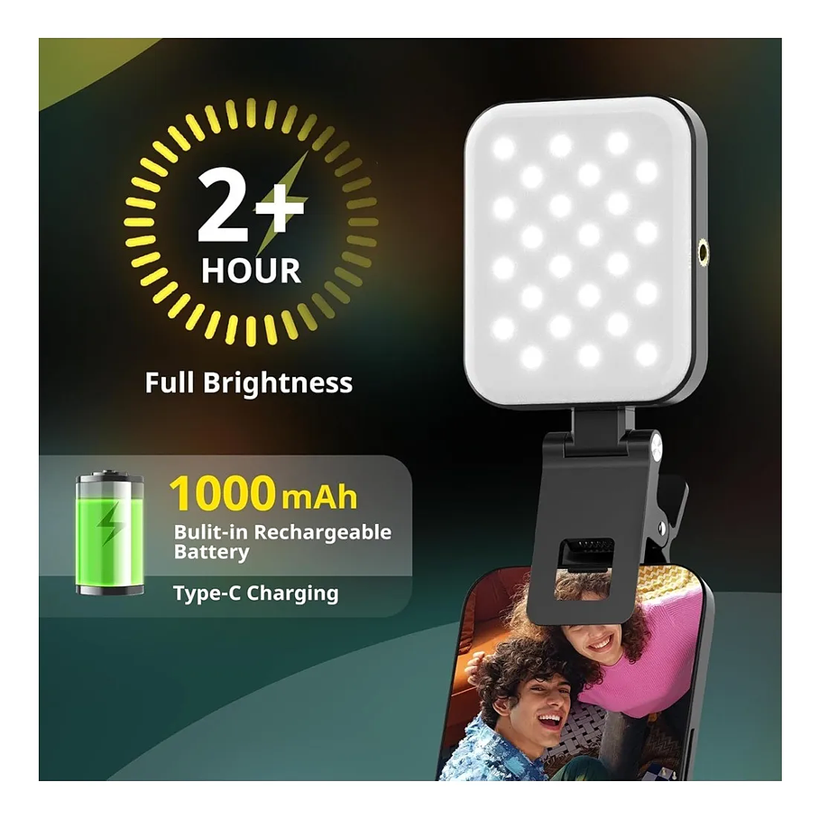 Lampara De Relleno Para Celulares Led Luz Blanca W80 Pinza Video Selfie Led Recargable Msafe Magnético Luz Blanco Relleno Para Fotografías Selfies 4
