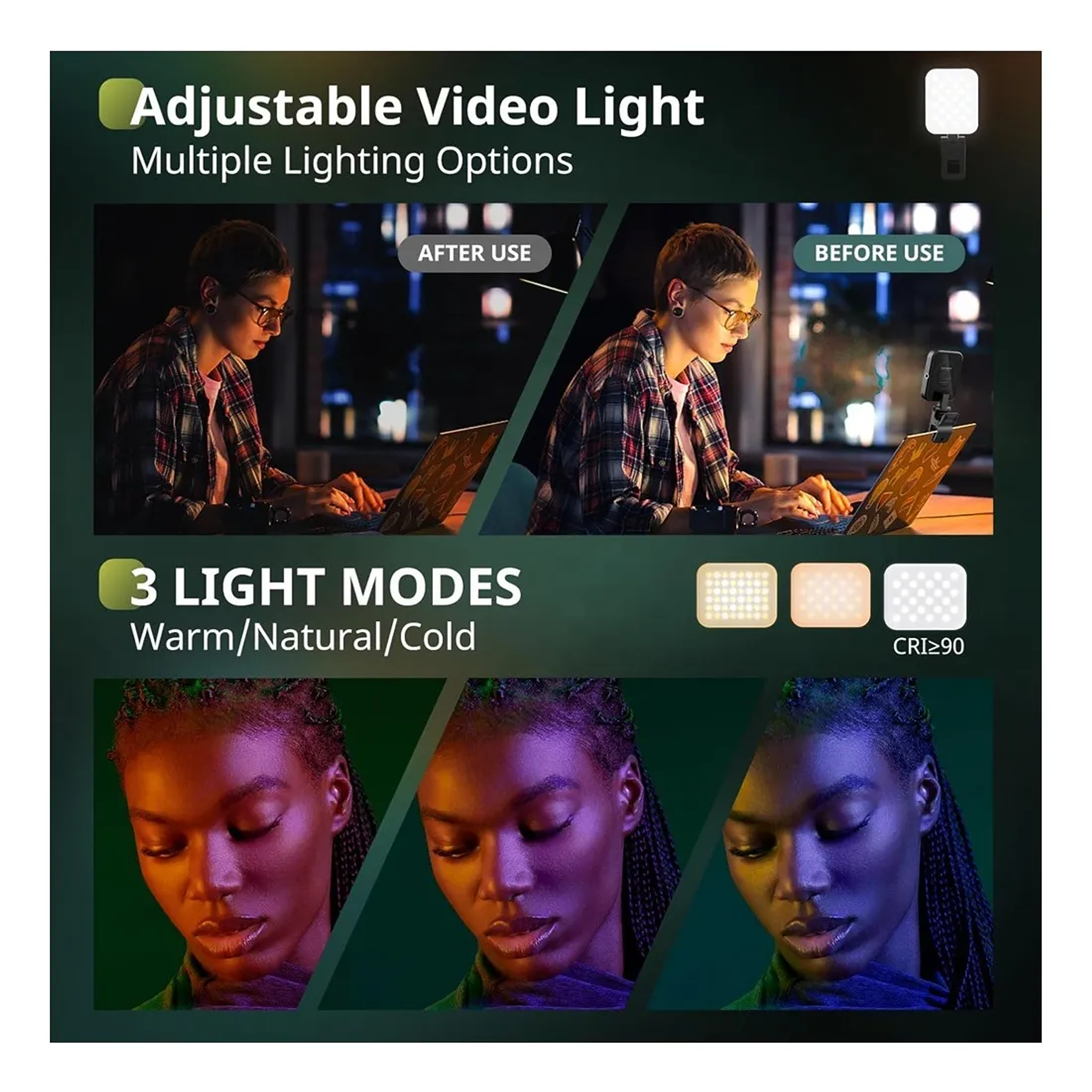 Lampara De Relleno Para Celulares Led Luz Blanca W80 Pinza Video Selfie Led Recargable Msafe Magnético Luz Blanco Relleno Para Fotografías Selfies 6