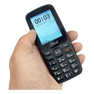 Teléfono Senior Bar Sos 4g Lte Mlab 2.4 9387 Teléfono Adulto Mayor Black Celular Botón Emergencia Dual SIM 