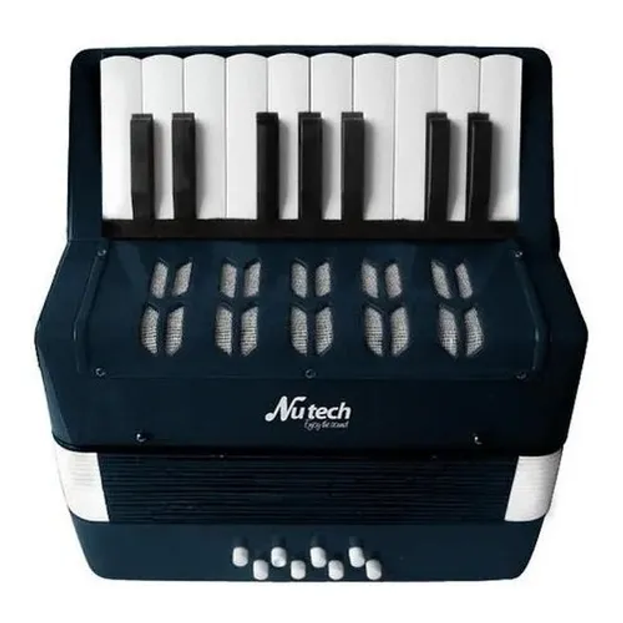 Acordeón 17 Teclas 8 Botones De Bajo Mediano Kids Nutech Negro Instrumento Musical De Aprender Para Niños  4
