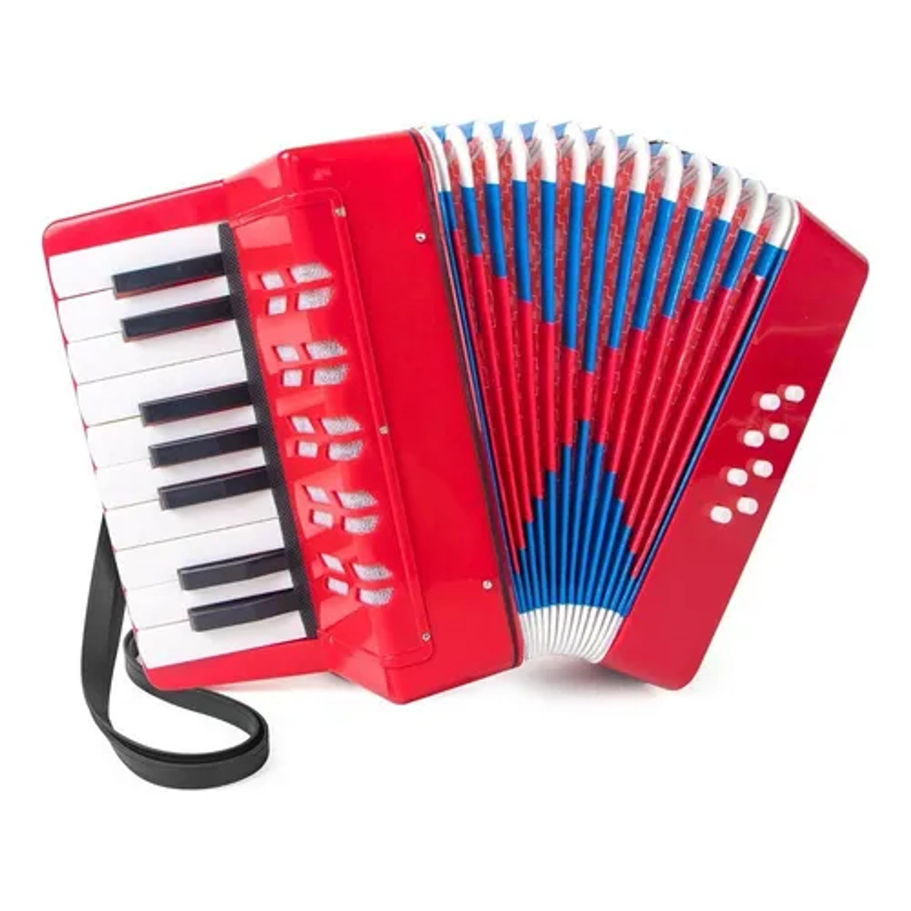 Acordeón 17 Teclas 8 Botones De Bajo Mediano Kids Nutech Color Rojo Instrumento Musical De Aprender Para Niños  1