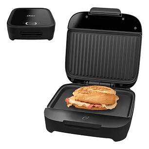 Sandwichera Oster® Compacta Con Platos Hondos Ckstsm400 Color Negro Sandwichero Grill Asador 