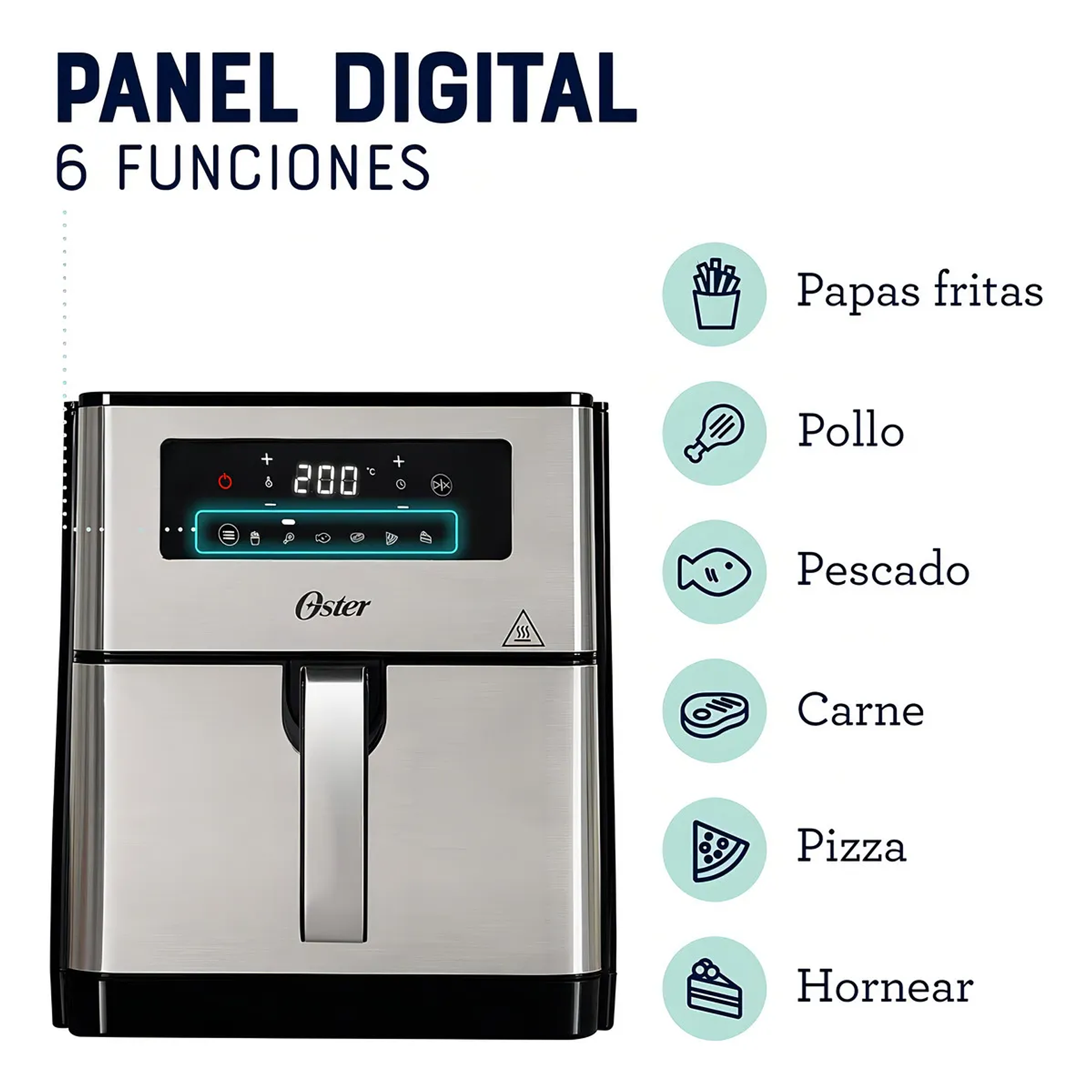 Freidora De Aire Digital Oster® Con Capacidad De 9l CKSTAF90 Color Gris oscuro Acero Inoxidable 6