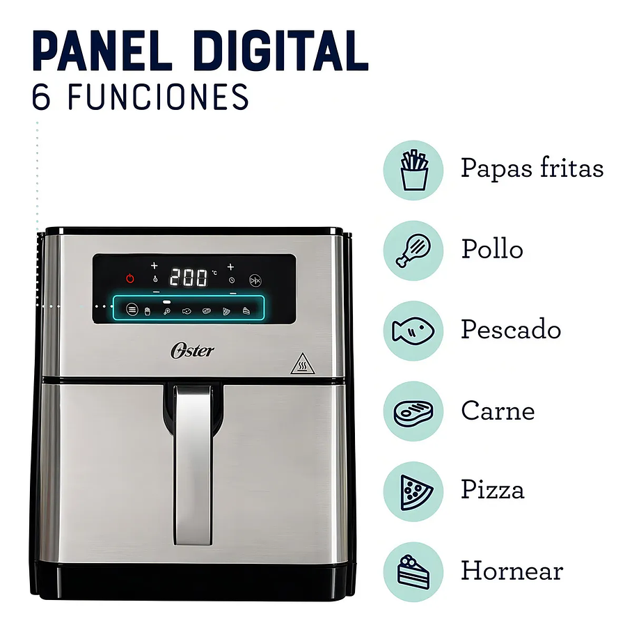 Freidora De Aire Digital Oster® Con Capacidad De 9l CKSTAF90 Color Gris oscuro Acero Inoxidable 6