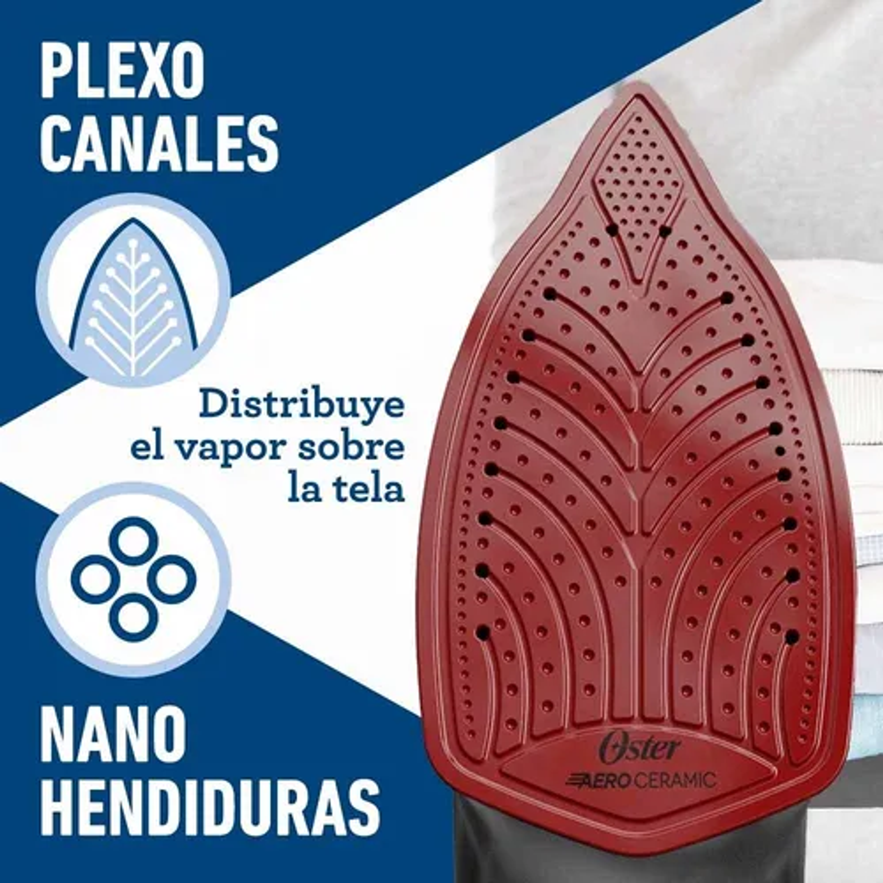 Plancha De Vapor Oster® Con Tecnología Aerocerámica GCSTAC69 Color Gris Cable Giratorio 5