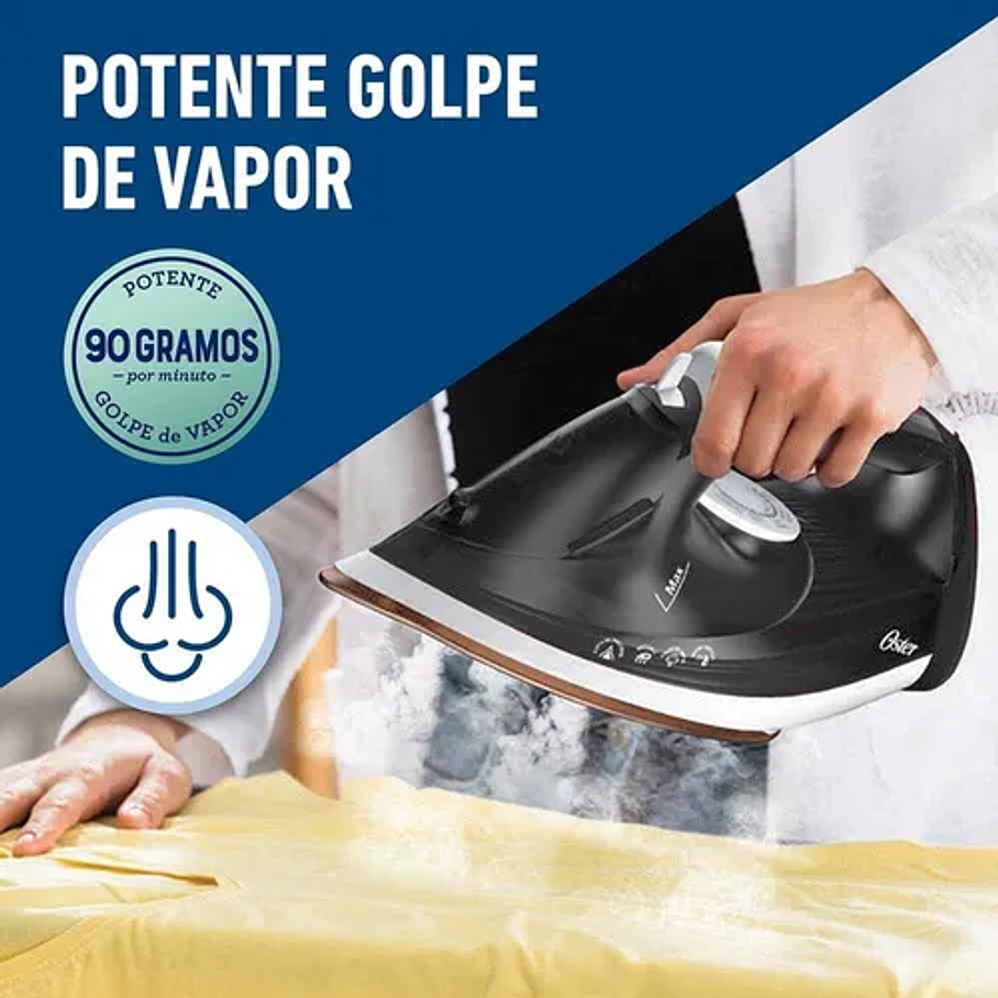 Plancha De Vapor Con Suela Grande De Cerámica Oster® Gcstep2 Color Gris oscuro 3