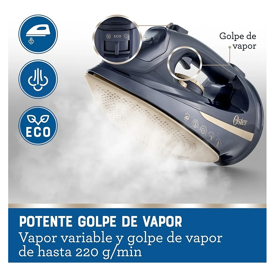 Plancha De Vapor Inalámbrica Oster® 2 en 1 Con Suela De Cerámica GCSTCC5000 Calidad Premium 8