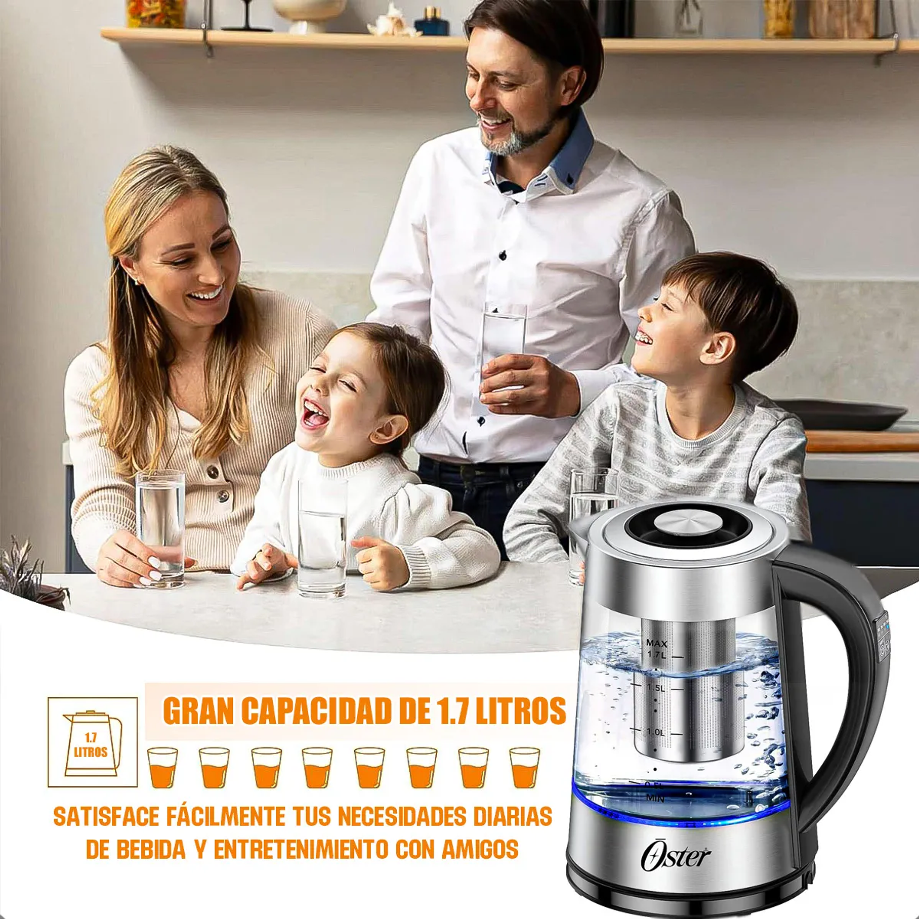 Hervidor E Infusor De Té Oster 1.7 Litros Oster  7