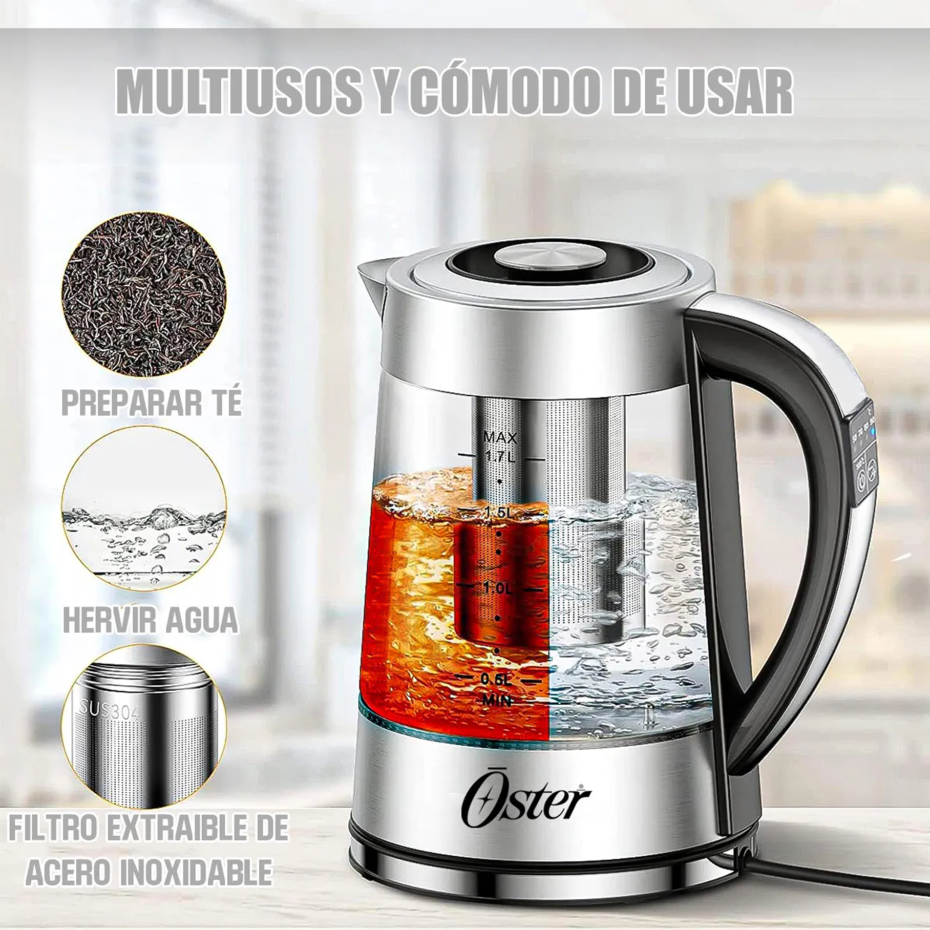 Hervidor E Infusor De Té Oster 1.7 Litros Oster  8