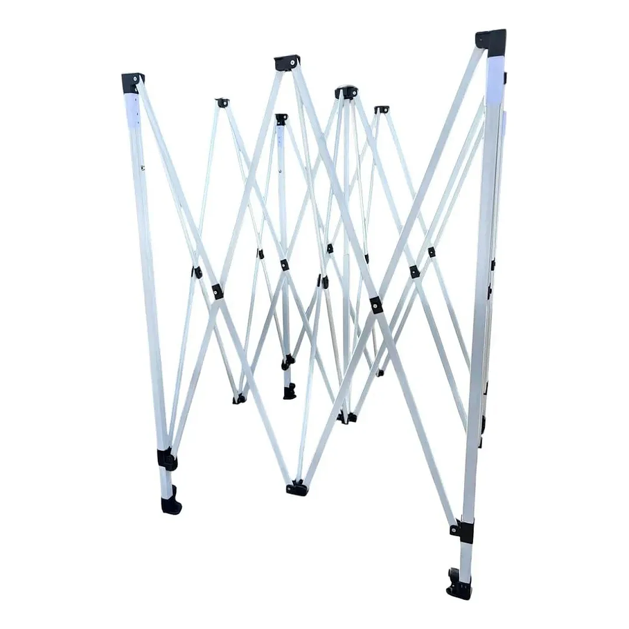 Toldo Plegable 3 X 3 Metros Impermeable Americano Resistente Reforzado Retráctil Color Azul Patas Blancas Toldo Duradero 2