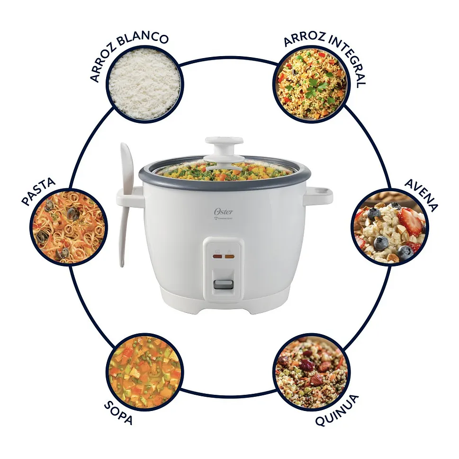 Arrocera Oster 7 Tazas Diamond Force Ckstrcb7dfwht Blanco 50 Hz 500w 1.26 Lts 5