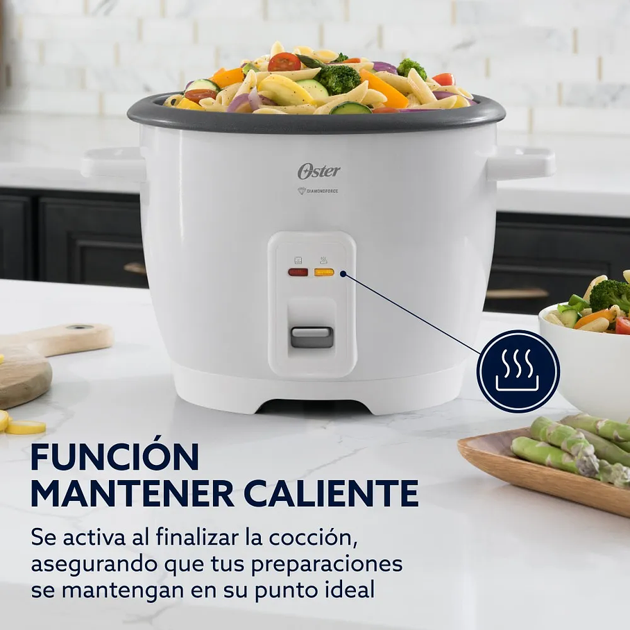 Arrocera Oster 7 Tazas Diamond Force Ckstrcb7dfwht Blanco 50 Hz 500w 1.26 Lts 6