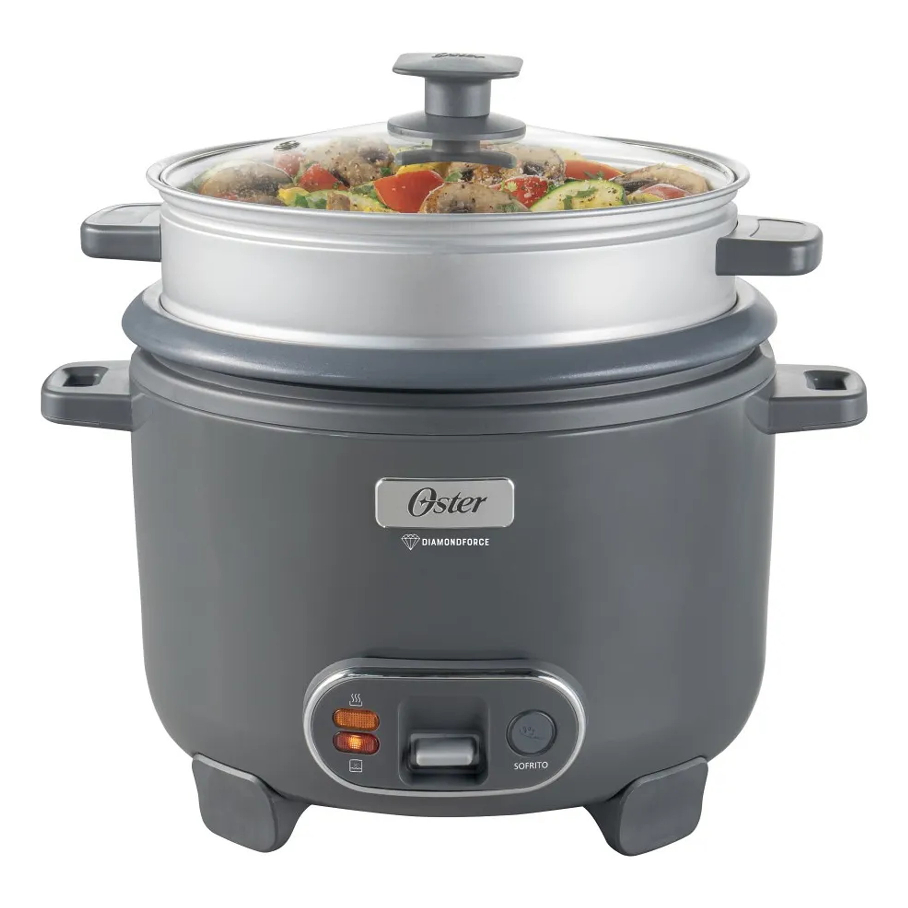Arrocera 3 En 1 Oster 12 Tazas Diamond Force Ckstrc12dfske Gris 50 Hz 1