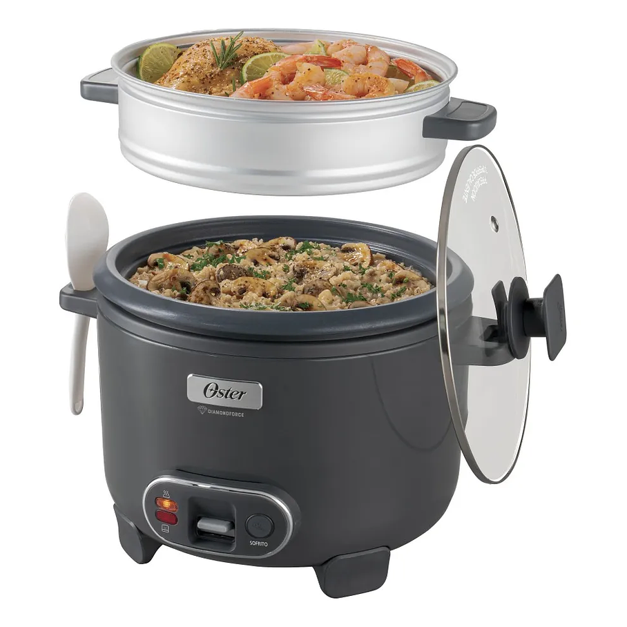 Arrocera 3 En 1 Oster 12 Tazas Diamond Force Ckstrc12dfske Gris 50 Hz 6