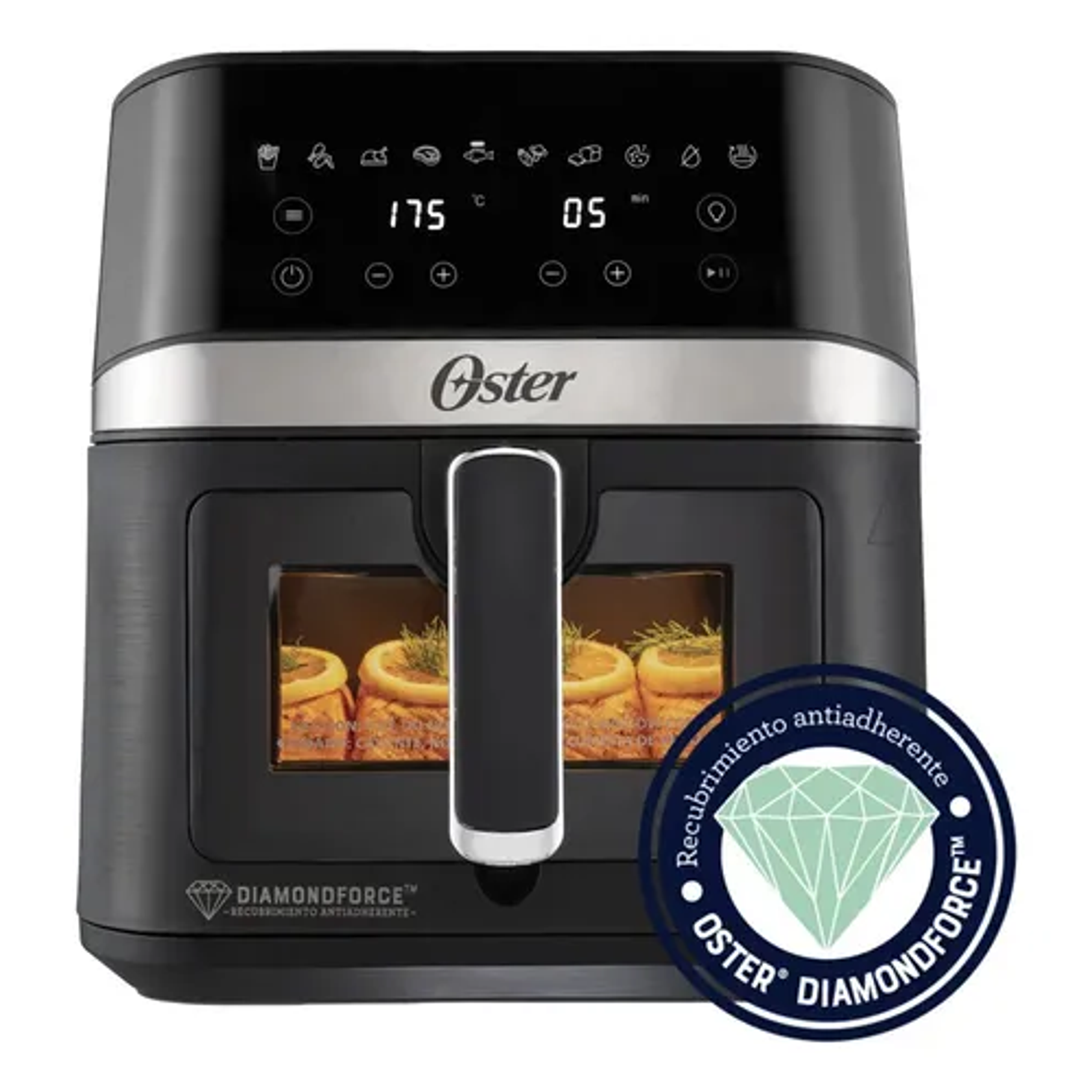 Freidora De Aire Digital Recubrimiento Oster Diamondforce 6 Lts 10 Programas Automáticos CKSTAF60WDDF 1