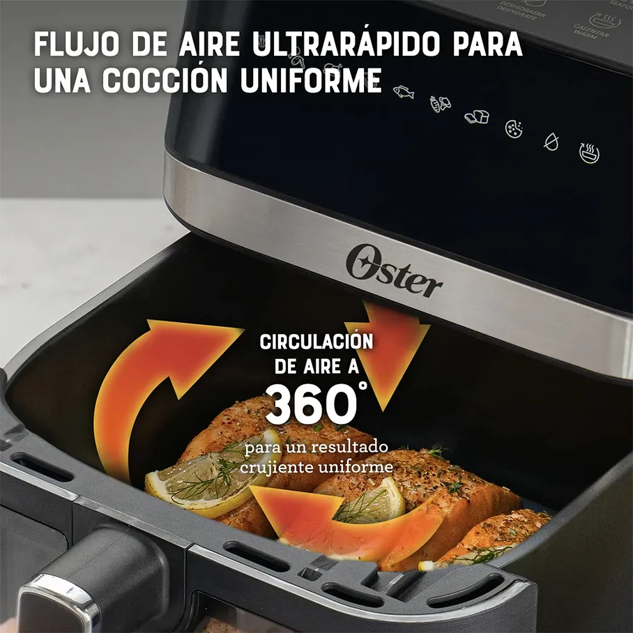 Freidora De Aire Digital Recubrimiento Oster Diamondforce 6 Lts 10 Programas Automáticos CKSTAF60WDDF 9