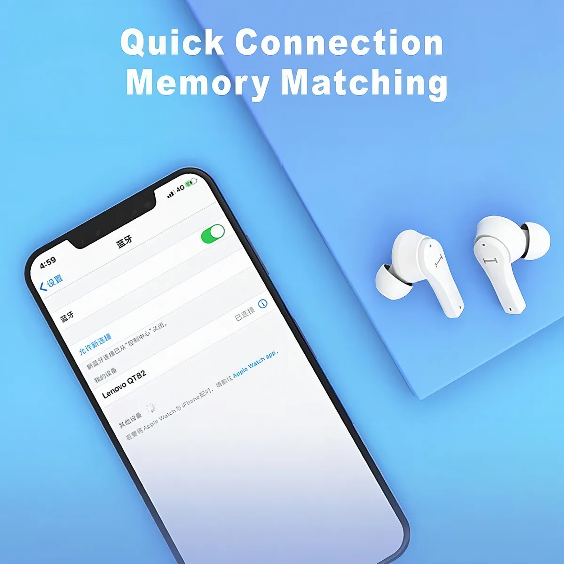 Audífono Bluetooth Lenovo Tws Qt82 Protección IPX5 Doble Micrófono 6