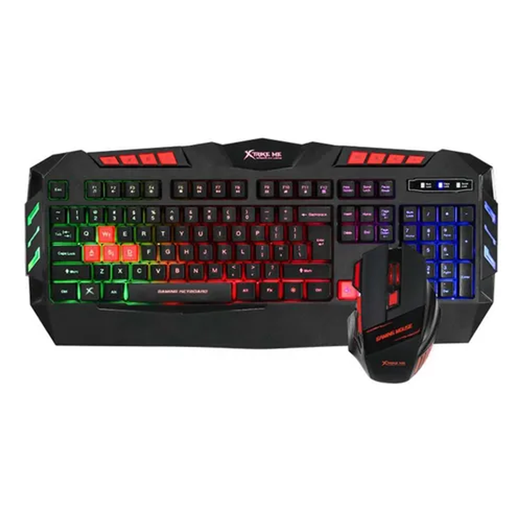 Kit Combo Teclado Y Mouse Gamer Xtrike Me 2400 Dpi Fx Color del teclado Negro/Rojo 1
