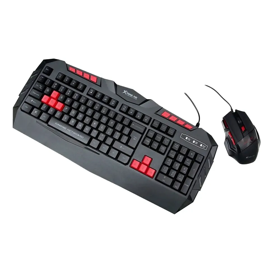 Kit Combo Teclado Y Mouse Gamer Xtrike Me 2400 Dpi Fx Color del teclado Negro/Rojo 5
