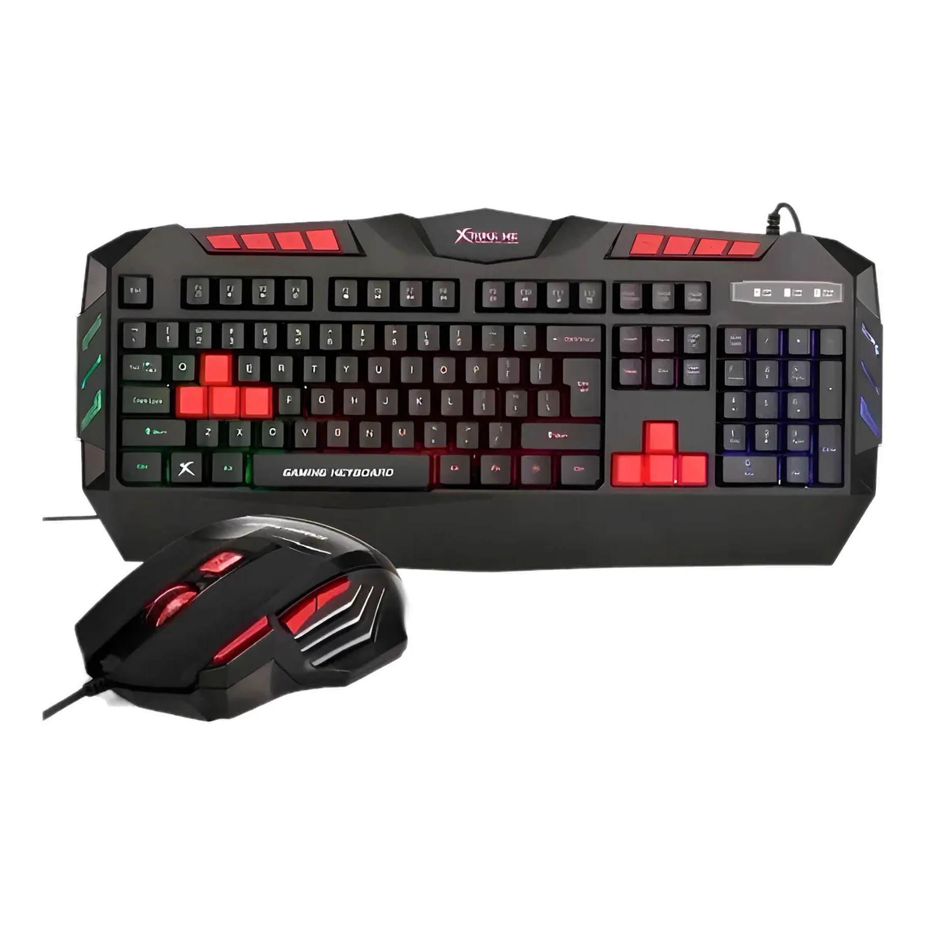 Kit Combo Teclado Y Mouse Gamer Xtrike Me 2400 Dpi Fx Color del teclado Negro/Rojo 2