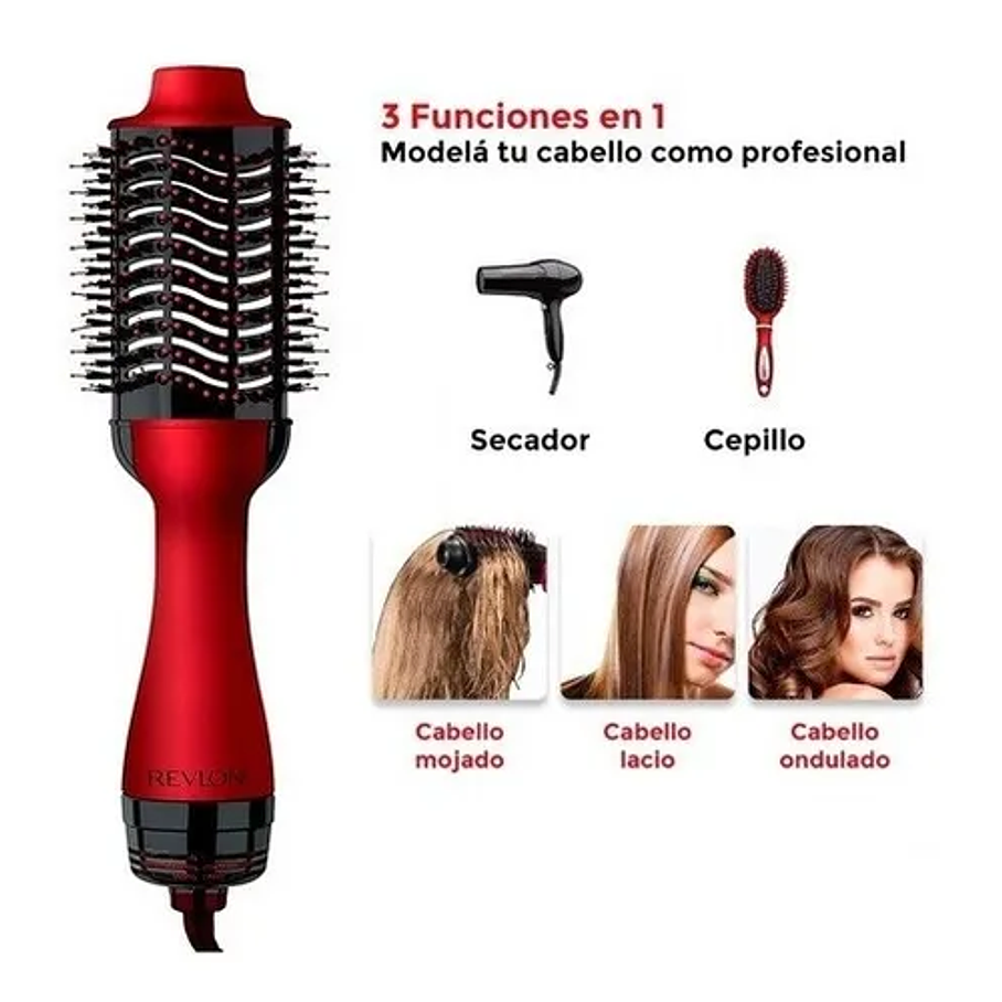 Cepillo Secador Alisador One Step Revlon - Edición Especial Salon Secador Y Voluminizador 7