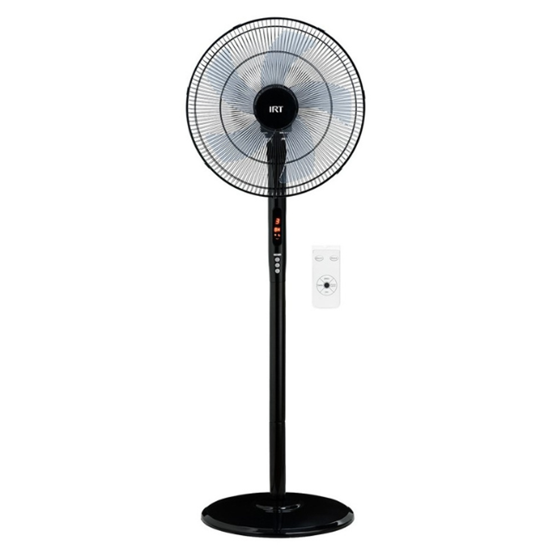 Ventilador De Pie 16 Pulgadas IRT 3 Velocidades Timmer Color de la estructura Negro Incluye Control 1