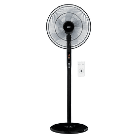 Ventilador De Pie 16 Pulgadas IRT 3 Velocidades Timmer Color de la estructura Negro Incluye Control