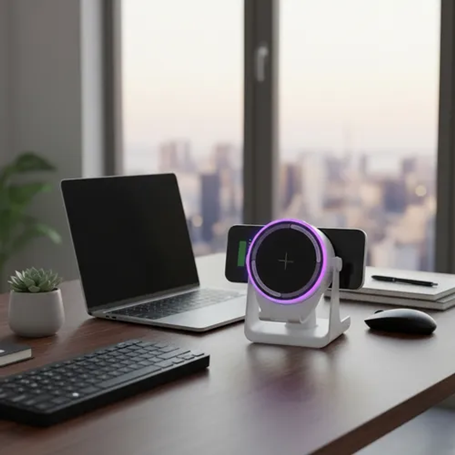 Altavoz Inalámbrico Inductivo Con Soporte Led 1200mah Wireless Induction ZJ-08 2RL Para Celulares o Tablet Sonido Amplificado Alto Sonido Música  7