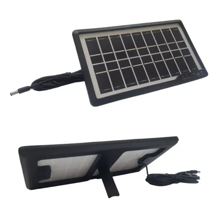 Kit Emergencia Camping Solar 3 Ampolletas Linterna+radio Mp3 Color Negro 5