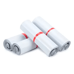 Pack 100 Bolsa Courier Compostable Embalaje Adhesivo 17*30 Cm Color Blanco