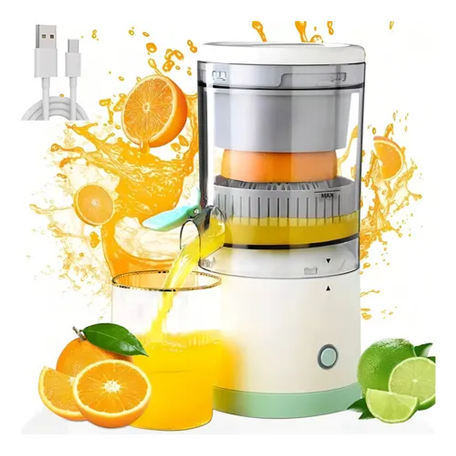 Exprimidor De Naranja Eléctric Automátic Recargable Portátil Color Blanco 1