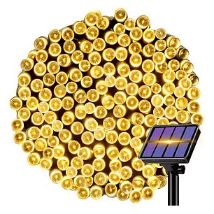 Luces Guirnalda Solar 20mts Luz Cálida 200 Led Decoración Exterior Interior Árbol Navideño Luces Fiestas Navidad Regalos