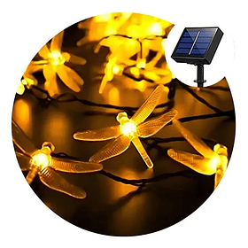 Guirnalda Luces Exterior Amarillo Cascada Luces Solares Libelula 6m Luces Decorativas Luces 2rl Exterior Adornos Navideños Luces Decoración Navidad Solares Luces Guirnaldas Navideña