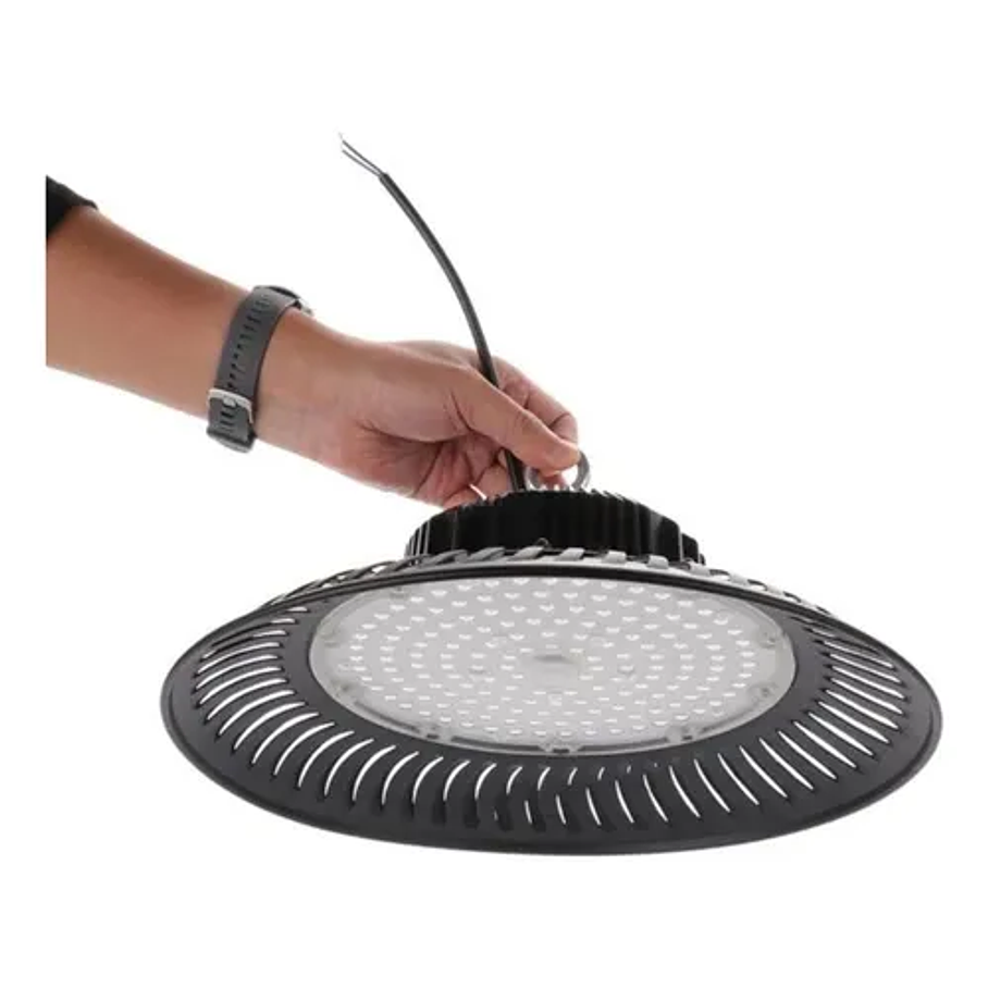 6 Unidades Focos Campana Lampara Ufo Led 200w Techo Iluminación Color Negro 40 Cm Industrial Comercial Bodegas Locales Galpón 2