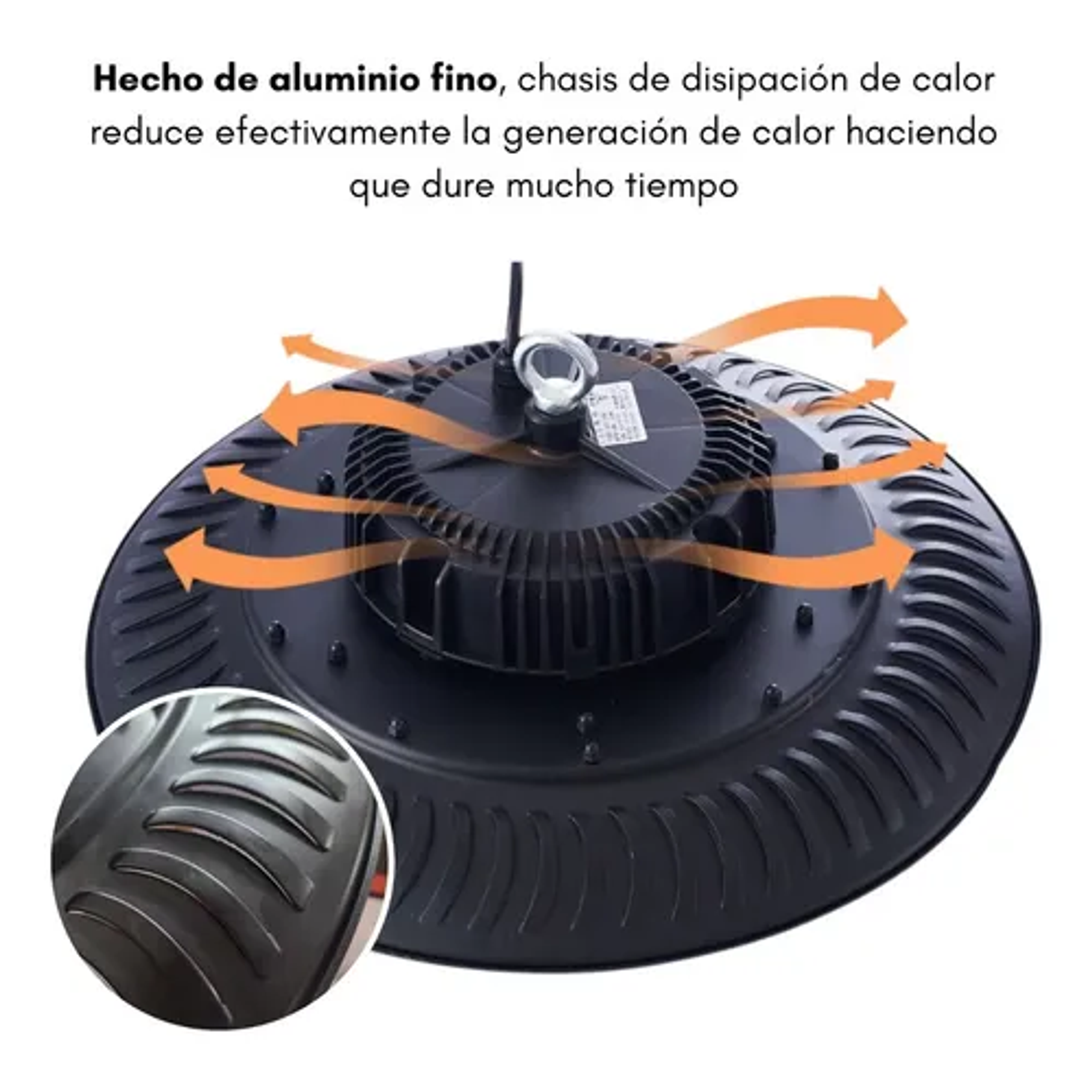 Pack 4 Focos Campana Lámpara Ufo Led 100w Premium 100 Led 40 Cm Industrial Galpón Comercial Bodega Luces 2rl Eléctrico 3