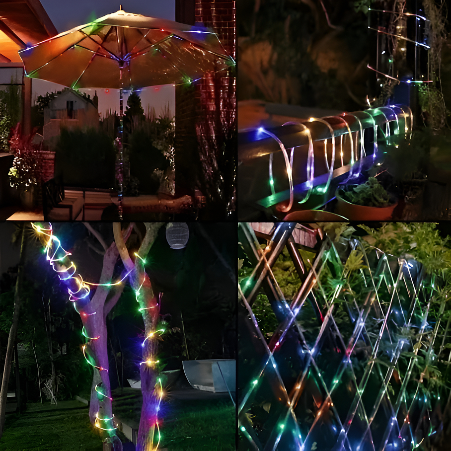 Manguera Led Solar Multicolor Navidad 10 Metros 7