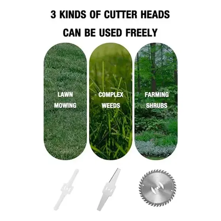 Cortador De Césped Inalámbrico Con Ruedas Para Jardín Negro O Manual Inalambrica 2 Baterias 5