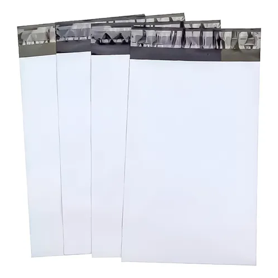 Pack 100 Bolsa Courier Compostable Embalaje Adhesivo 50*70cm Color Blanco 2