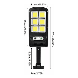 Foco Led Solar Chip 60 Cob 60w + 3 Fases F-211 Jortan