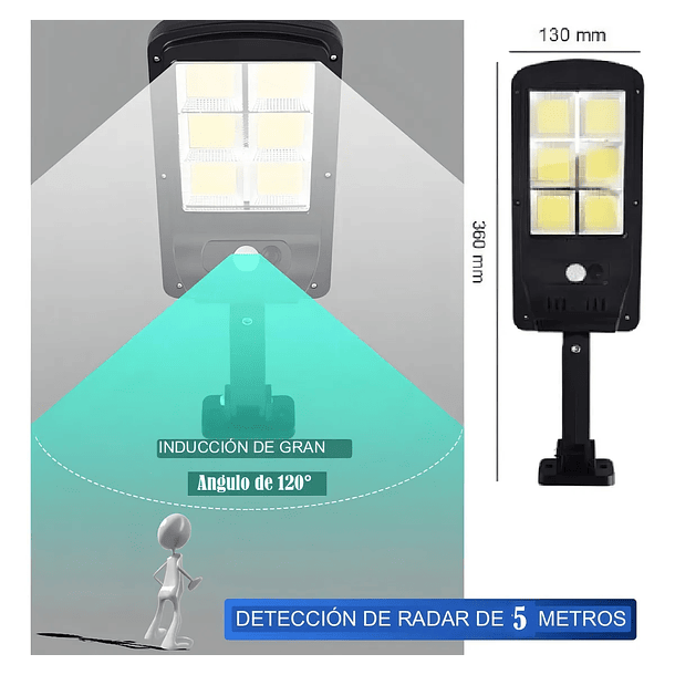 Foco Led Solar Chip 60 Cob 60w + 3 Fases F-211 Jortan 3