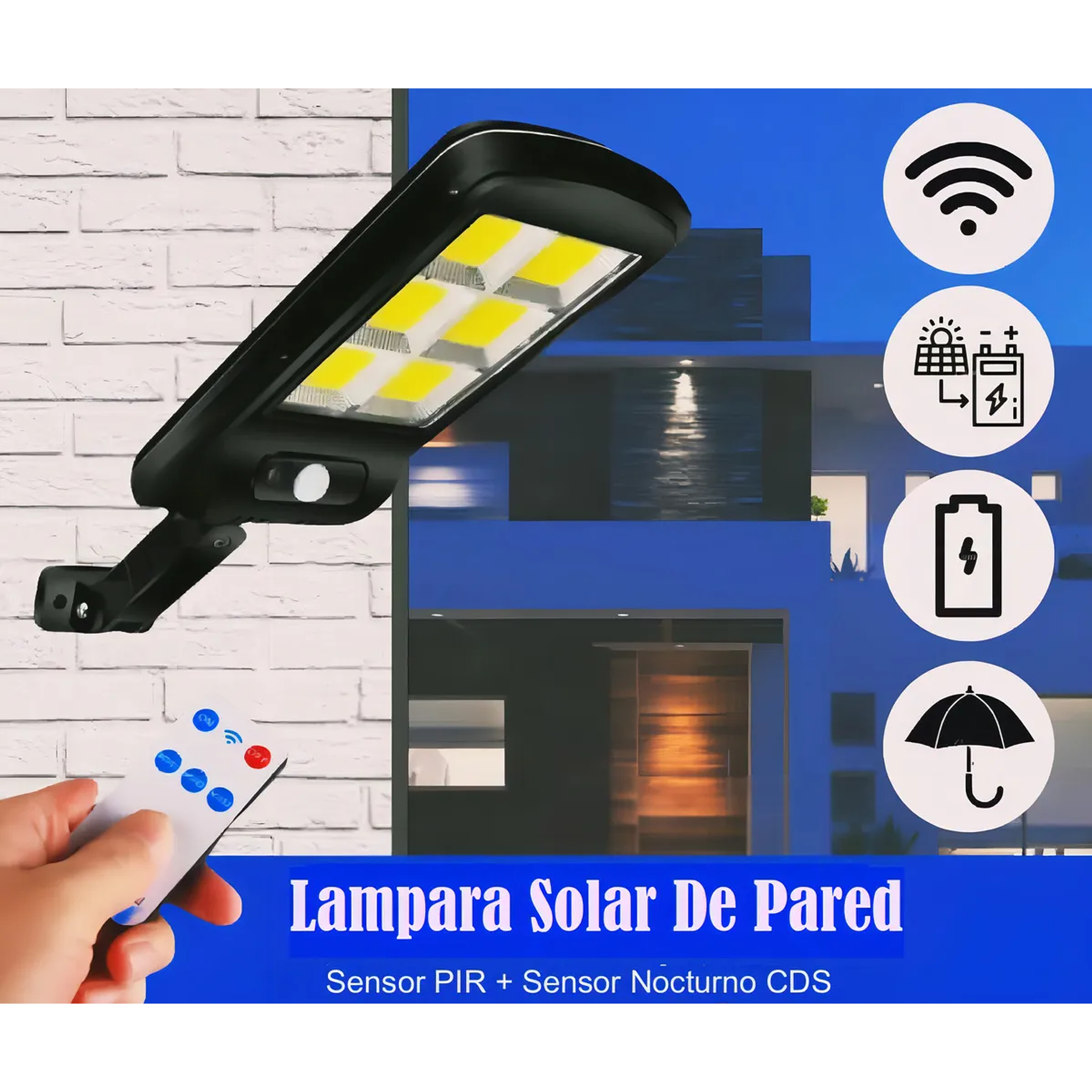 Foco Led Solar Chip 60 Cob 60w + 3 Fases F-211 Jortan 5