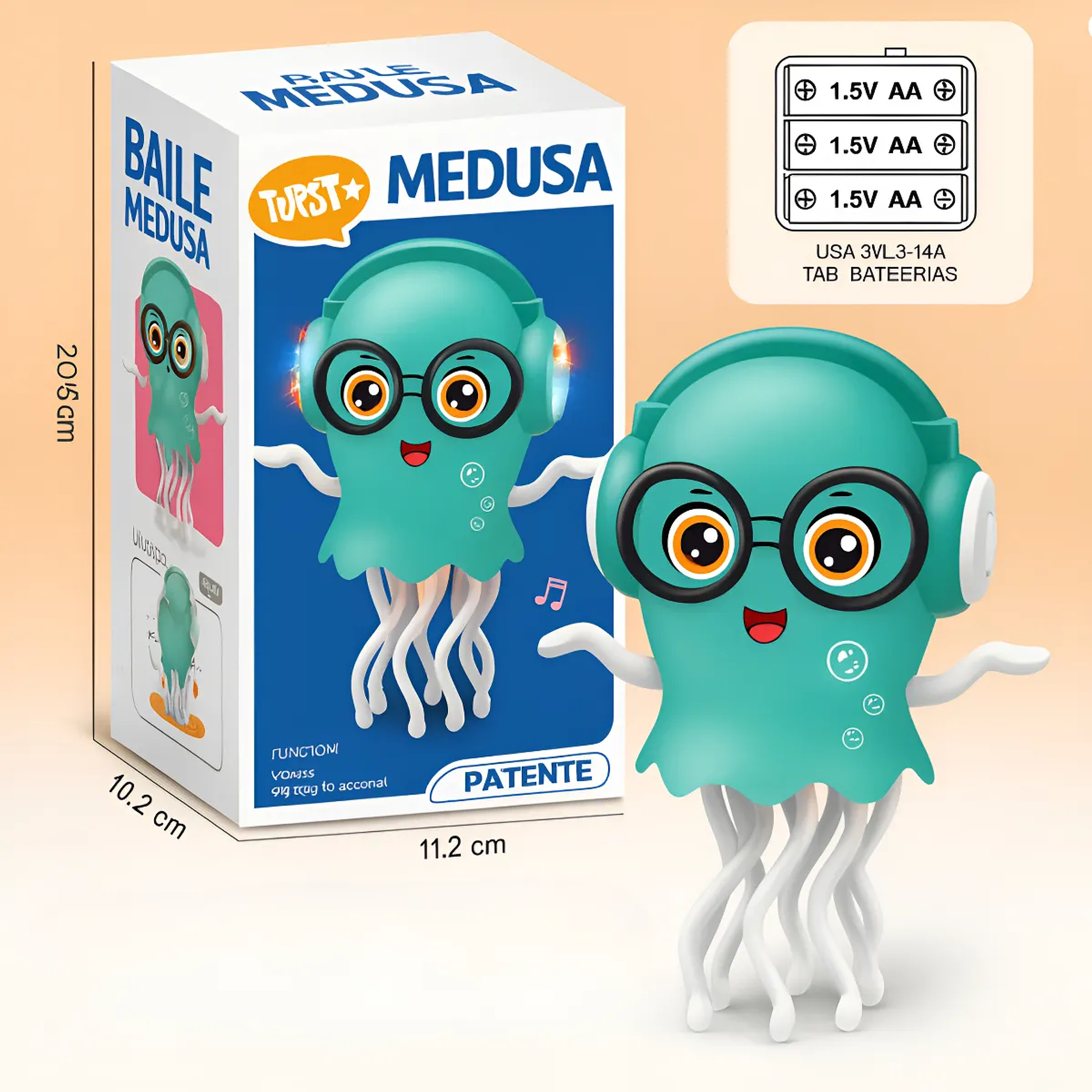 Juguete Eléctrico Medusa Bailarina Con Luces Y Música Mascota Interactiva Para Niños Color Sorpresa 3